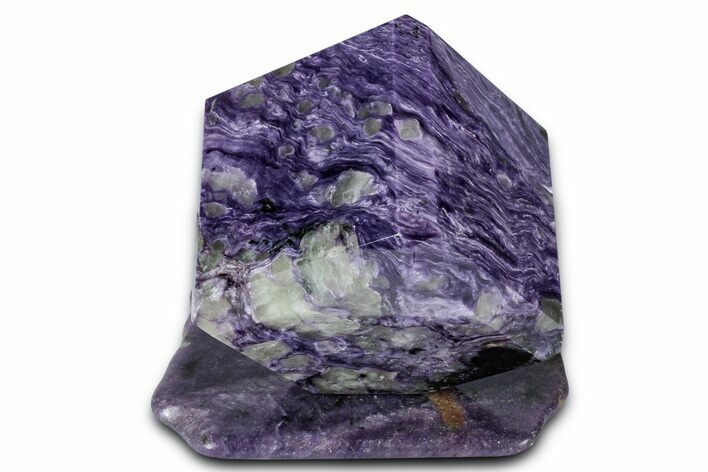 Polished Purple Charoite Cube with Base - Siberia #338358